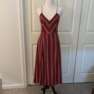 Lulu's Red and White Striped Midi Dress